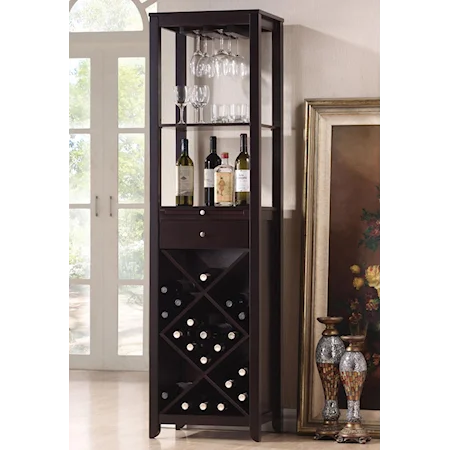 Wine Cabinet Tower with 2 Shelves